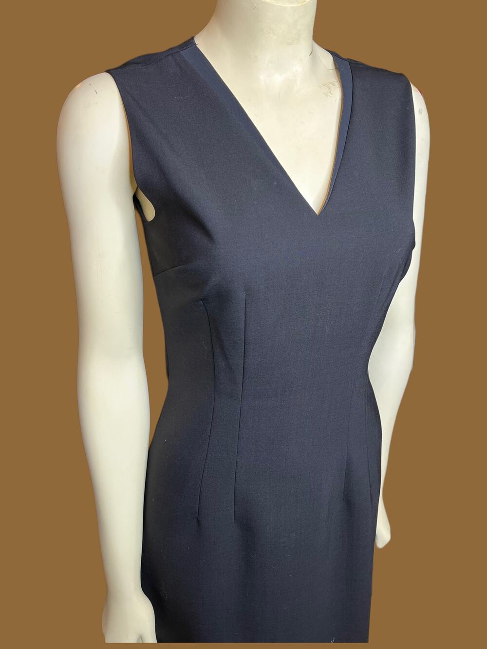 Elie Tahari Laser Cut Detail Lined Black Dress